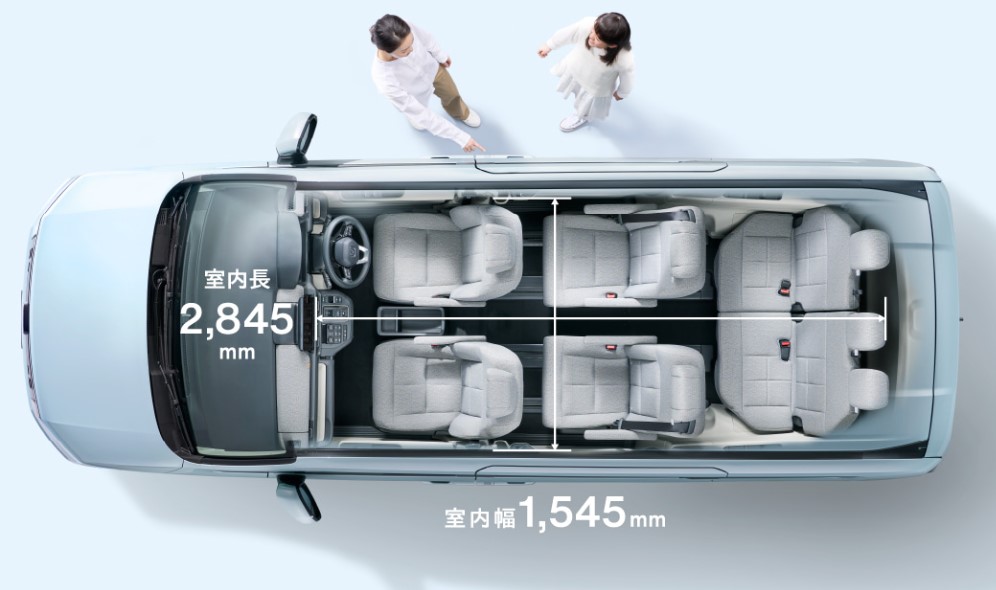 ホンダ車のステップワゴンの室内と人間が2人